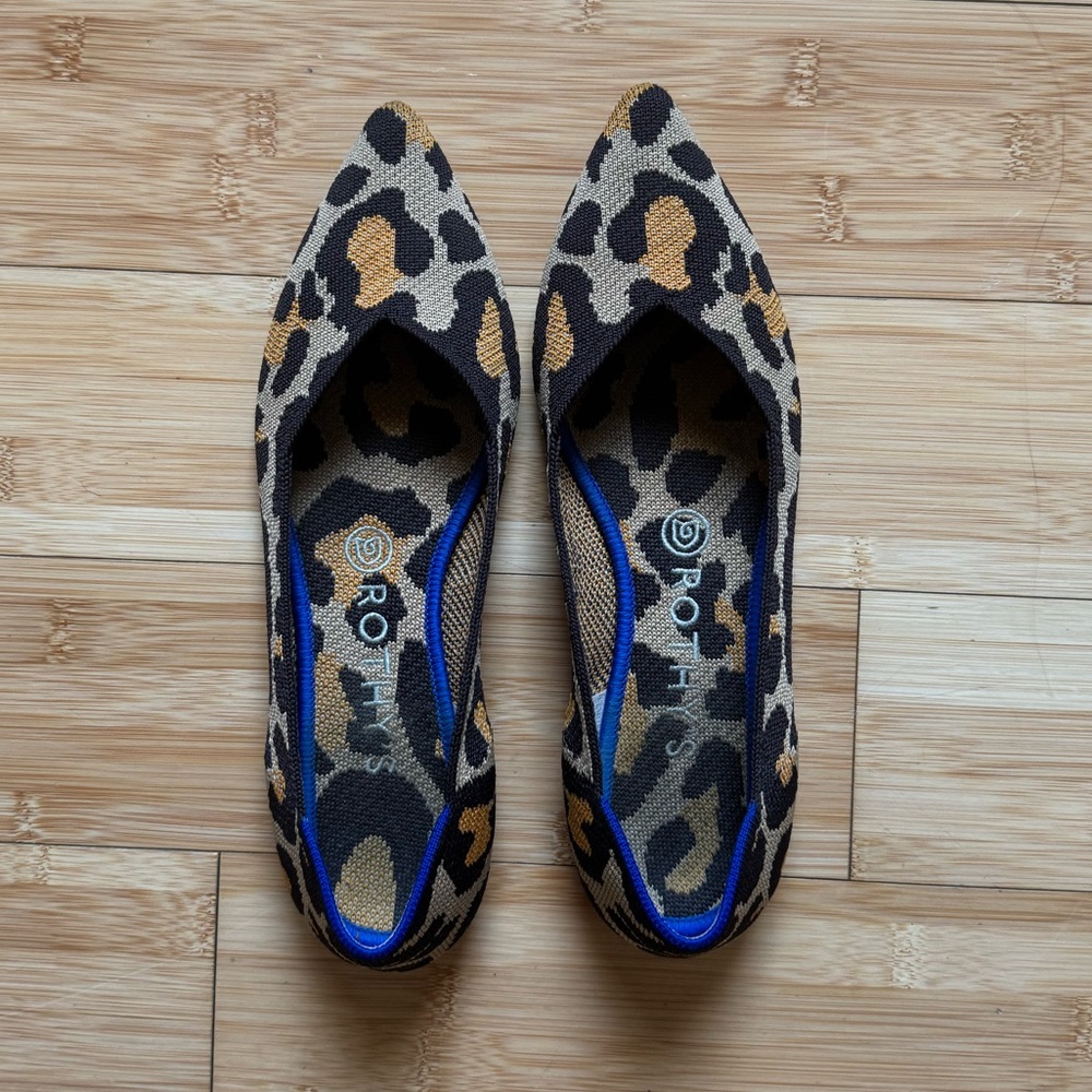 Rothy’s Leopard Pointed Ballet Flats